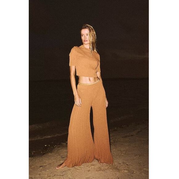 Free People Beach Alora Sweater Pants in Pastry Shell - Picture 1 of 10